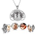 thumbnail image 1 of Multiple Photo Locket Necklaces Angel Wing Pendant Necklace Chain for Women and Girls (Silver), 1 of 7