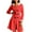 A-Red, variant on Yangnuo Womens Trendy Christmas Dresses with Hood Women Solid Long Sleeve Christmas Furry Hooded Draw Back Dresses