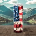 thumbnail image 4 of American Flag We The People Skinny Tumbler 30 oz Straight Stainless Steel Vacuum Insulated Travel Coffee Mug with Lid Straw Slim Water Cup, 4 of 4