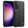thumbnail image 1 of Lc.Imeeke Carbon Fiber Texture Case For Samsung Galaxy S24 Shell Pu Leather+Tpu+Eva Phone Cover, 1 of 5