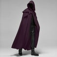 thumbnail image 2 of Haut à Capuche Patchwork Solide pour Hommes Décontracté Fête Rétro Gothique Long Cape Tenue de Scène, 2 of 6