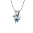 thumbnail image 2 of Clara Pucci 18K White Solid Hypoallergenic Gold 0.5Ct Natural Aquamarine Heart Cut Solitaire Designer Necklace Pendant For March, 2 of 6