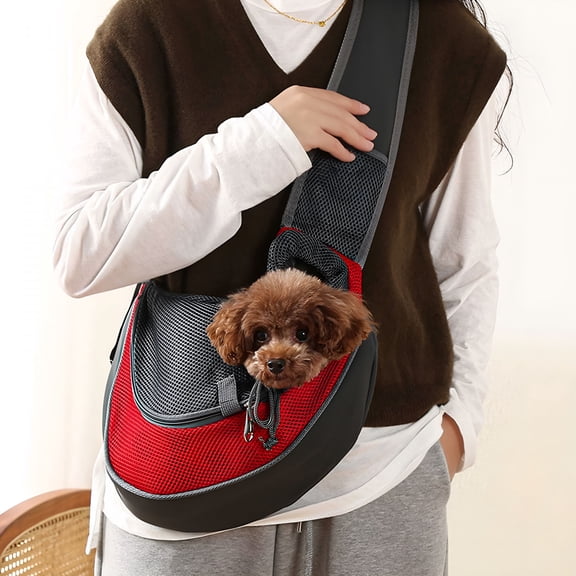 GASTROPOD 2026 New Comfortable Dog Sling Carrier for Small & Medium Dogs 10-20 Lbs - Adjustable Padded Shoulder, Breathable Mesh, Hands-Free Travel & Outdoor Walks