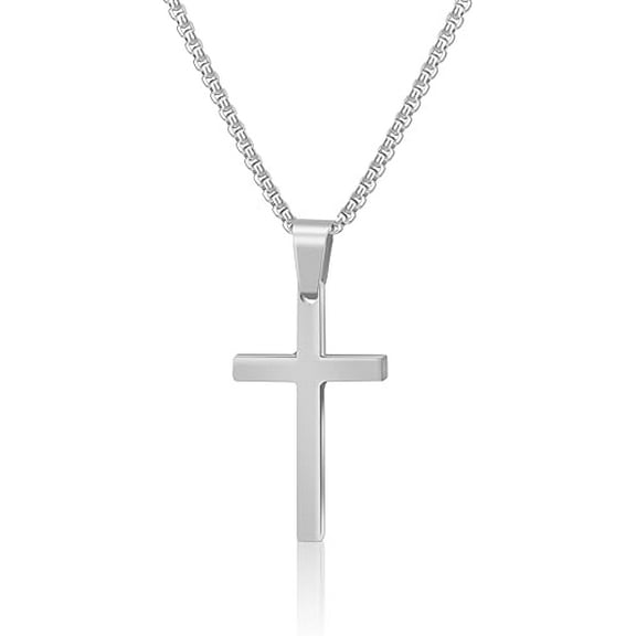Poscoverge Cross Necklace for Men Women, Cross Chain, Cross Necklace, Silver Gold Black Cross Necklaces for Men, Mens Cross Necklaces, Cross Pendant