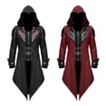 thumbnail image 2 of Chaqueta con capucha para hombre medieval, disfraz de asesino de 2 colores, ropa de calle, ropa de calle, disfraz de Edward Assassins Creed para Halloween, 2 of 5