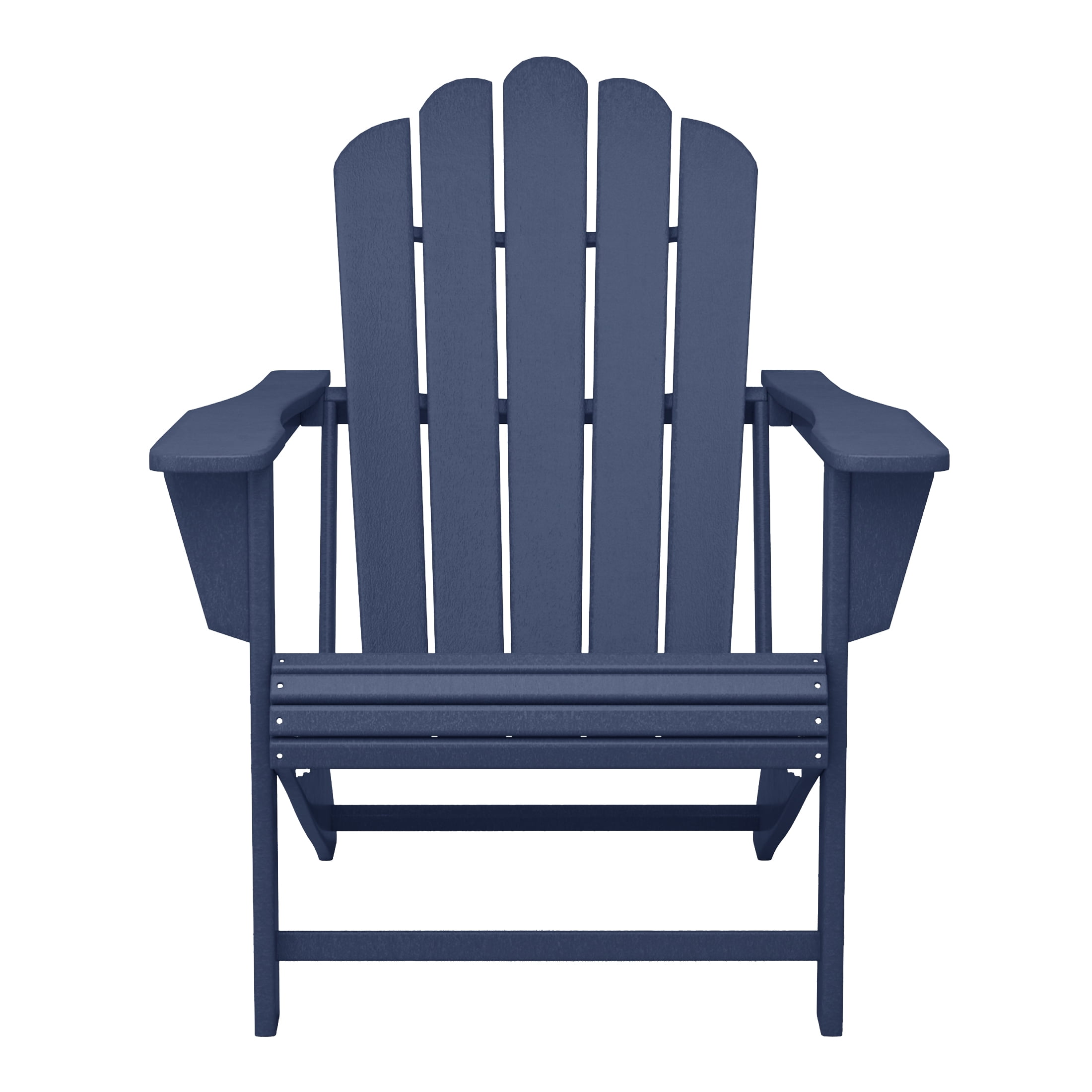 WestinTrends Highland Outdoor Patio HDPE Adirondack Chair With Cup Holder, Navy Blue