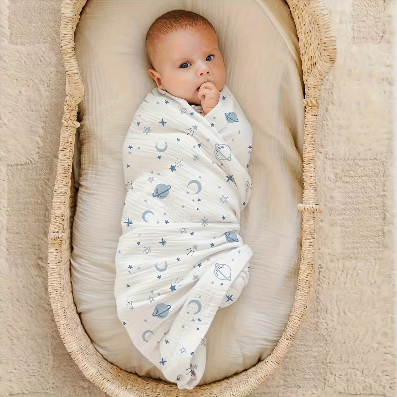 2-Pack Muslin Swaddle Blankets for Boys and Girls, Large 47 x 47 Inch Receiving Blankets, Soft Breathable Baby Swaddles for Newborns (Unisex)