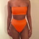 thumbnail image 4 of Bikiní para mujer Sunnimix vendaje Conjunto push-up acolchado naranja, 4 of 8