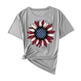 thumbnail image 1 of Camisas de Manga Corta para las Mujeres Moda Casual Impresión Cuello Redondo Suéter Tee Blusas, 1 of 6