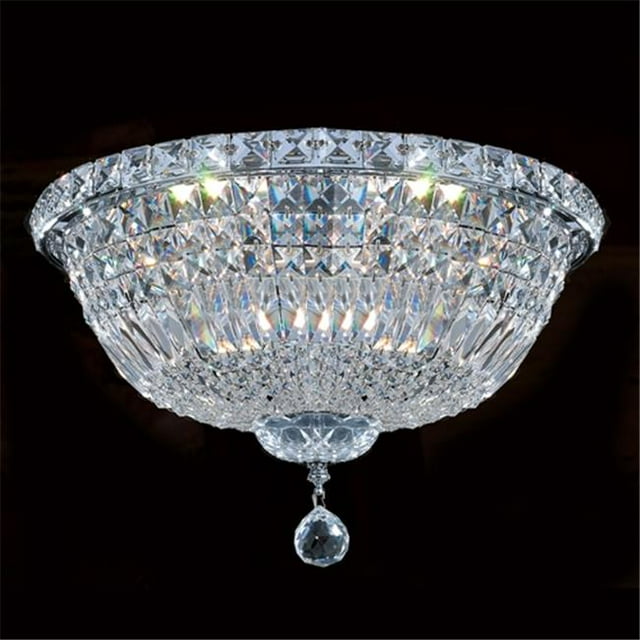 Worldwide Lighting W33008C16 Empire Collection 6 Light Chrome Finish with Clear Crystal Ceiling Light