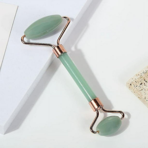 Cuidado de la piel Piedra de cuarzo Cara natural Juego de rodillos de jade Enfriamiento de ojos Gua Sha Herramienta Masaje de belleza facial Compatible Cara Rueda de jade Vulcáni