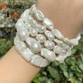 thumbnail image 2 of 1 3 5 10pcs Natural Electroplating Imitation Baroque Pearl Shell Beads Loose White Beads For Jewelry Making Diy Bracelet, 2 of 9
