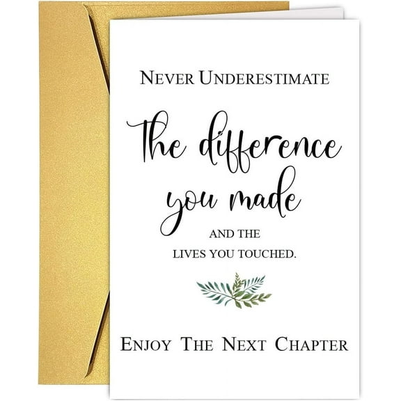 Inspirational Greeting Card – "Never Underestimate the Difference You Made" – Perfect for Encouragement and Support – Includes Gold Envelope – Blank Inside