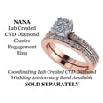 thumbnail image 6 of Nana Lab Created CVD Diamond 8.0mm 3/4ctw Cluster Engagement Ring 10kt Rose Gold Size 9, 6 of 7