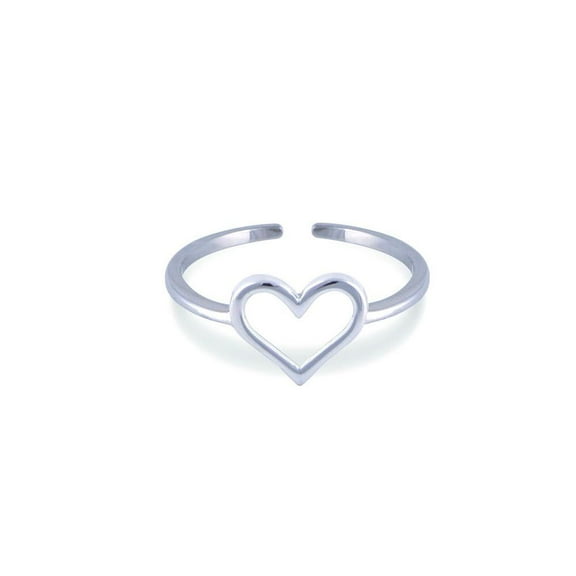 Sterling Silver Open Heart Adjustable Toe Ring