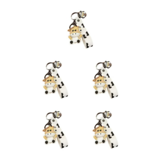 Llaveros Minnieouse para niñas con dije de vaca pequeña 3D amarillo