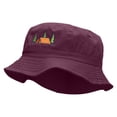 thumbnail image 2 of Camping Tent Scene Embroidered Bucket Hat - Burgundy OSFM, 2 of 5