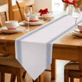 thumbnail image 2 of Table Runners 60 Inches Long, Blue Boho Striped Cotton Linen Kitchen Dining Coffee Table Runner for Party Home Decor, Vintage Ethnic Tribe Rustic Geometric Tabletop Dresser Scarves 13x60 Inch, 2 of 9