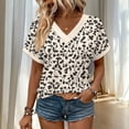 thumbnail image 4 of Roncen Short Sleeve Shirts for Women Casual Soft V Neck Basic Tee Tops Summer Outfit Clothes, 4 of 6