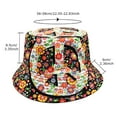thumbnail image 3 of GPOECD Geometric Print European Style Flat Top Bucket Hat For Outdoor Sun Versatile Unisex Design Black,One Size, 3 of 6