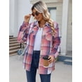 thumbnail image 4 of Zeagoo Women's Fleece Sherpa Jacket Casual Long Sleeve Button Down Flannel Shacket Shirt Winter Coat with Pockets, 4 of 6