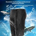 thumbnail image 3 of Waterproof shark skin five swimming trunks men's swimming trunks set solid color swimming trunks men's, 3 of 5