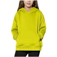 thumbnail image 2 of Hrsba Girls Boys Hooded Sweatshirt Unisex Fall Winter Top Kids Warm Winter Wear Long Sleeve Hooded Sweatshirt for 4-14 Years Kids Fall Thin Style Solid Color with Pockets, 2 of 5