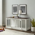 thumbnail image 3 of Vintage Pet Crate Credenza - Medium Console Table for Dogs & Cats - Traditional Design - White/Dark Brown, 3 of 3