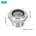thumbnail image 2 of Uxcell Air Compressor Oil Sight Glass, 1/2" NPT Male Thread Aluminum Alloy Oil Liquid Level Parts with O-ring 3 Pcs, 2 of 6