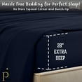 thumbnail image 3 of Queen Size Extra Deep Pockets Fitted Sheet Only - 400-Thread Count 100% Pure Egyptian Cotton, 28 inches Deep Pockets Fitted Sheet, Soft, Sateen Weave - Navy Blue Color, 3 of 7