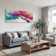 thumbnail image 3 of Large Colorful Tree of Life Canvas Wall Art, Abstract Tree Decor Painting Canvas Print for Living Room, Bedroom, Office Decorations, Gifts for Men, 3 of 7