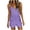 Purple, variant on Summer Romper Loose Fit Csual Overalls with Pockets Lightweight Sleeveless V Neck Drawstring Jumpsuits