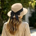 thumbnail image 2 of SGMVNU Sun Hats for Women, Fashion Back Bowknot Wide Brim Retro Flat Top Panama Boater Straw Hats Vacation Beach Hat Packable, One Size, Coffee, 2 of 6
