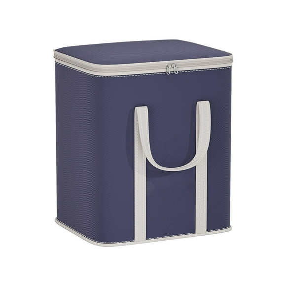 Sac de Rangement pour Couette, Sac de Rangement à Double Bandoulière Bleu Foncé Grande Capacité - Boîte de Rangement Épaissie pour Couette et Vêtements Ménagers