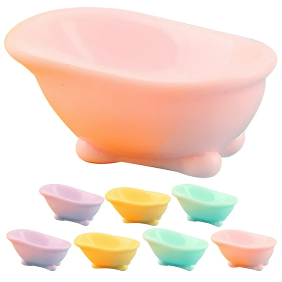 8pcs Dollhouse Mini Bathtub Ornament Resin Craft Landscape Decoration Mini Bathtub Model