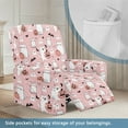 thumbnail image 3 of Xixirimido Whimsical Cats Pumpkins Bats Pink 4 Piece Recliner Chair Cover Stretch Lazy Boy Chair Covers with Pockets Soft Reclining Sofa Slipcovers Halloween Furniture Protector, 3 of 8