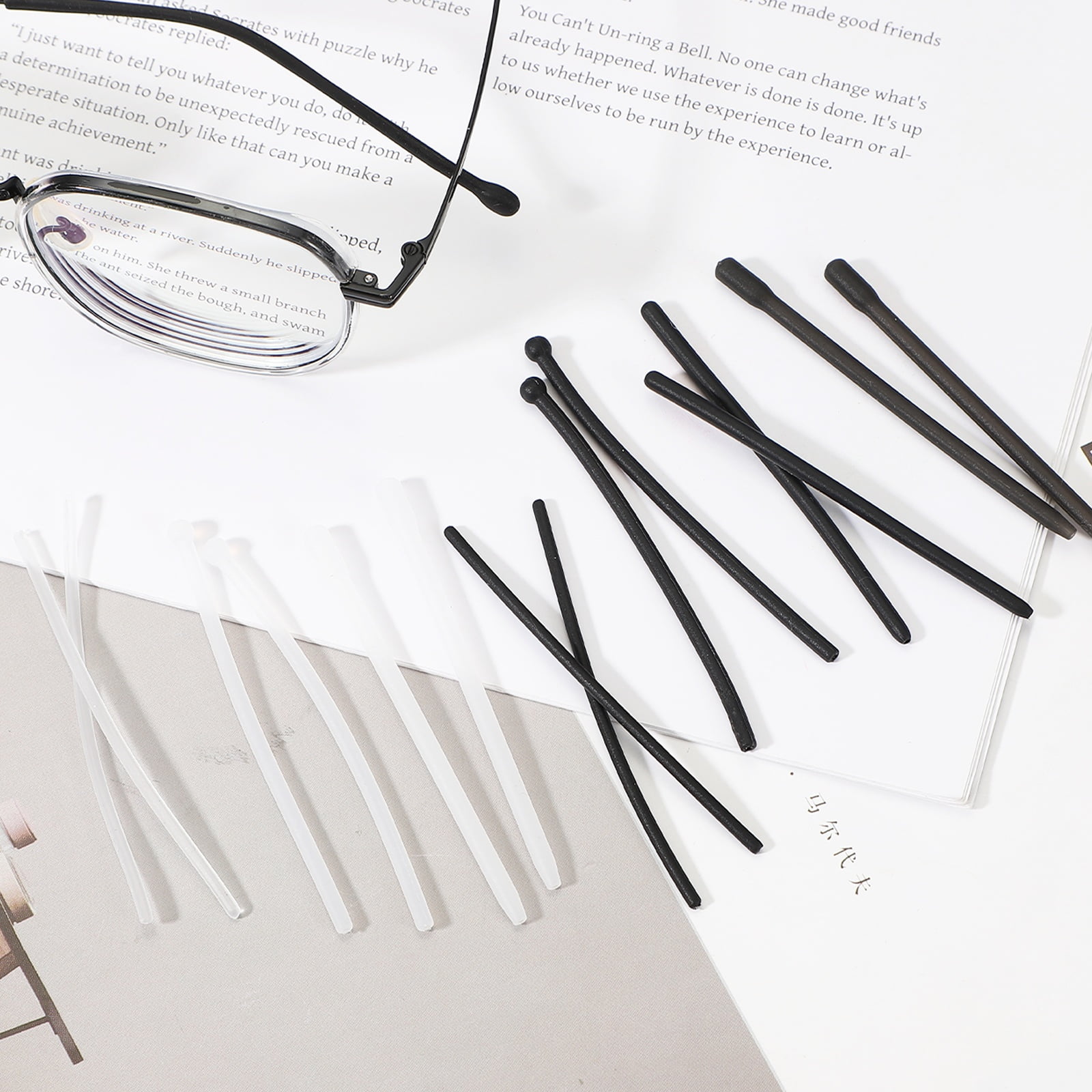 Unique Bargains Silicone Anti Slip Eyeglass End Tips Glasses Retainers Black