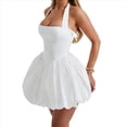 thumbnail image 2 of Vestido Halter Sin Mangas para Mujer, Informal, con Lazo, Espalda Descubierta, Corsé, Vestido de Fiesta con . M, 2 of 10