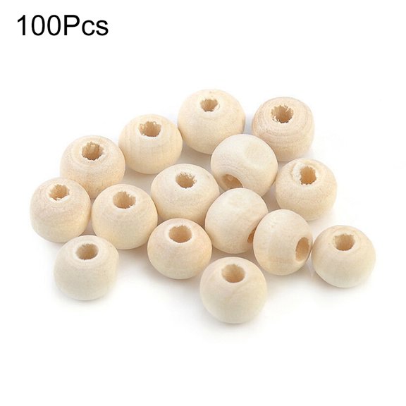 100Pcs 6/8/10/12/14mm Wooden Loose Beads for Jewelry Earring Bracelet