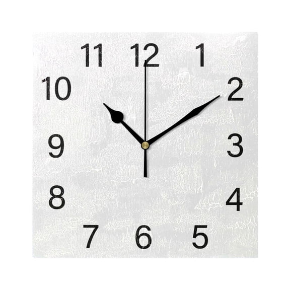 Ryvnso White Wall Clock Square Silent Non-Ticking Battery Operated 7.78"