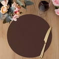 thumbnail image 3 of Brown Pure Color Round 13 Inch Placemats Set of 2, Aesthetics Contemporary Luxury HeatResistant Non Slip Place Mats for Dining Table, Wipeable Braided Kitchen Table Mats for Housewarming, 3 of 9
