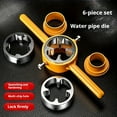 thumbnail image 1 of CNKOO 6-Piece Water Pipe Die Set  Metal and Plastic Pipe Threader Tool  Manual Pipe Fitting Cutter  No Electricity or Battery Needed, 1 of 7
