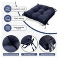 thumbnail image 6 of Indoor Outdoor Wicker Patio Seat Cushion Navy Blue Chair Waterproof U Shaped Seat Cushion for Home Garden Use 18" X 18", 6 of 7