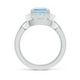thumbnail image 2 of ANGARA Natural Emerald Cut 3 ct Aquamarine Bridal Ring Set with Diamond Ring in 14K White Gold for Women (Size-10x8mm) | March Birthstone, Anniversary Jewelry Gift for Women | Natural Aquamarine Ring, 2 of 8