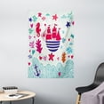 thumbnail image 1 of Ocean Tapestry, Maritime Decor A Sailing Ship Anchor Seahorse and Sea Star Illustration Art, Wall Hanging for Bedroom Living Room Dorm Decor, 40W X 60L Inches, Red and Turquoise, by Ambesonne, 1 of 2