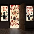 thumbnail image 5 of 2 Pieces Halloween Bloody Window Clings Posters Bloody Handprint Sticker Party Decoration Haunted House Door Cover Creepy School Dormitory Window Decoration, 5 of 6