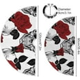 thumbnail image 3 of FMSHPON SkullRed Rose Xmas Christmas Tree Skirt Stand Mat for Holiday Party Decoration Indoor Outdoor 48 inches, 3 of 6