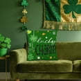 thumbnail image 4 of KOYPTL St.Patrick's Day Decorations Pillow Covers 18 x 18 Inch Green Shamrock Heart Lucky Charm Buffalo Plaid Pillow Cases for Home Sofa Couch Cushion Decor(1PC), 4 of 4