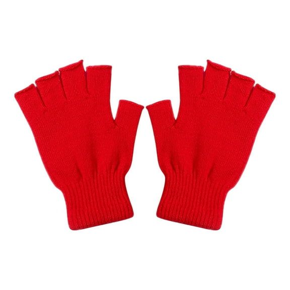 BINGLI Women Men Winter Warm Knitted Fingerless Half Finger Gloves Knit Mitten with Multiple Styles Gardening Kitchen,Daily Use