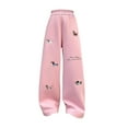thumbnail image 5 of XXWXYD Little Girl Wide Leg Sweatpants Baggy Barrel Sweatpants for Girls Y2K Embroidered Dog Wide Leg Joggers Elastic High Waisted Cute Athleti𝖼 Trousers, 5 of 7